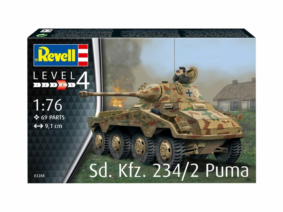 Sd.kfz. 234/2 Puma Tank 1:76 Plastic Model Kit REVELL - Immagine 1 di 1