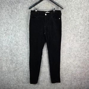 Sportscraft Pants Womens 10 Black Corduroy Skinny Zip Fly Pockets 12472 - Picture 1 of 15