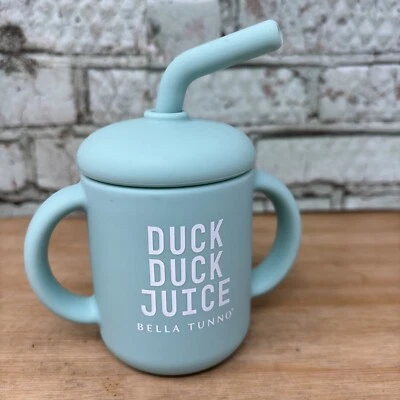 Taza de iniciación de silicona para bebé Bella Tunno con asas jugo de pato pato, pajita Foto 1 de 4