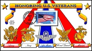 Scott 3508 34 Cents Honoring Veterans B Montgomery Hand Painted FDC Artist Proof - Picture 1 of 2