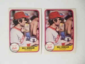 BILL BONHAM 1981 FLEER BASEBALL CARD #215 CINCINNATI REDS FINGER VARIATION - Picture 1 of 2