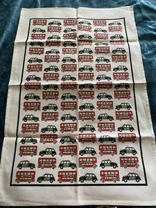 Harrods Red London Bus Print Cotton Teatowel new - Picture 1 of 1