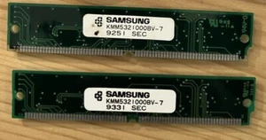 2X Samsung KMM5321000BV-7 – 1MB x 16-bit FPM DRAM Module - Vintage Memory - Picture 1 of 2