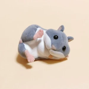 Miniature CHUBBY HAMSTER Dark Gray 1.5" Mini Figure Animal Dollhouse Pet Toy - Picture 1 of 5