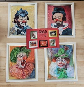MICHELE ©1966 Clown Öl Reproduktion Drucke (4) 8x10 Kunstdrucke in Folio - Bild 1 von 9