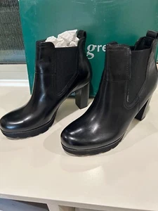 Paul Green Dallas Bootie/Boot Black Women's US Size 6 Top Quality Leather - Picture 1 of 5