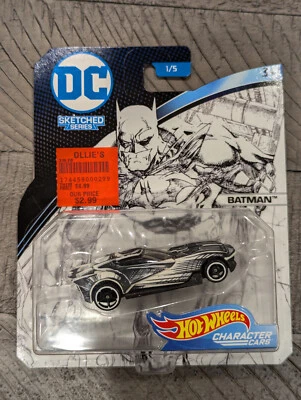 2017 Hot Wheels DC BATMAN Sketched Series 1/5 Character Cars - Image 1 of 3