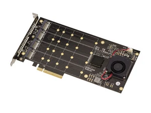 Card Pcie 3.0 8x for 4 SSD M.2 Nvme M Key (M2 Ngff ) . Chipset - Afbeelding 1 van 3