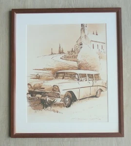 Original felt drawing by François Bruère painter of the 24 Hours of Le Mans 1991 - Picture 1 of 4
