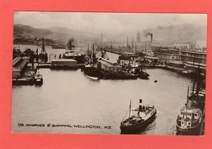 Wharves Shipping Harbour Wellington New Zealand RP pc unused Tanner Ref R552 - Picture 1 of 1