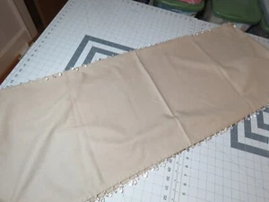 Pottery Barn Table Runner Beaded Edges Tan/Beige Duck Cloth 17X88" Textured Vtg - Picture 1 of 4