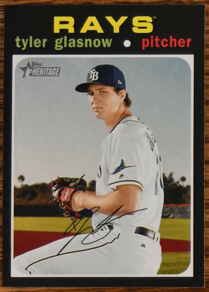 2020 Topps Heritage #365 Tyler Glasnow Tampa Bay Rays - Image 1 of 1