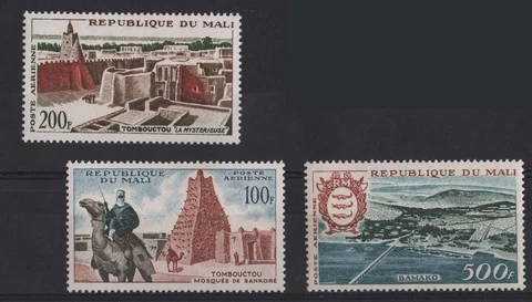 Mali 1961 set of 100f Timbuctu 200f Timbuctu , 500f Bamako. um Cover