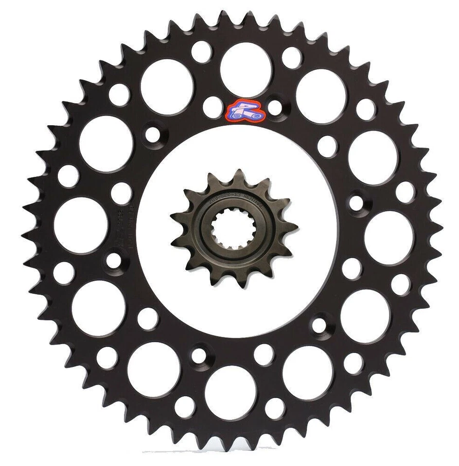 Kit de piñón delantero ranurado y trasero ultraligero Renthal para Kawasaki KDX200 KX500 Foto 1 de 1