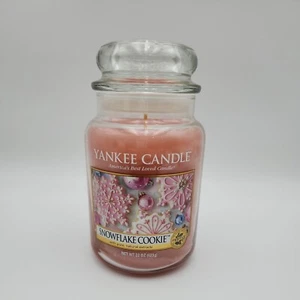 Yankee Candle Christmas"SNOWFLAKE COOKIE" Festive 22 oz WHITE LABEL RARE Retired - Picture 1 of 6