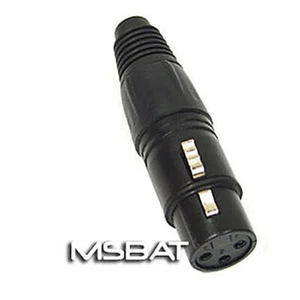 XLR 3-Pin Female Plug Cable End Connector - Black - Picture 1 of 1