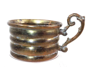 Vintage Messing Becher Henkeltasse gebraucht als Kerzenhalter - Bild 1 von 8