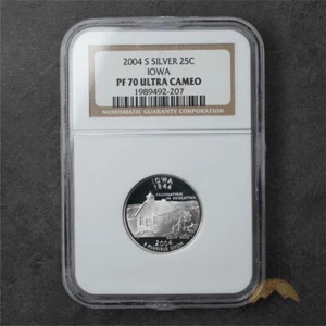 2004-S Proof Iowa Silver State Quarter 25C - NGC PF70 UCAM - Picture 1 of 2