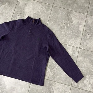 Polo Ralph Lauren Long Sleeve 1/4 Half Zip Pullover Sweater Pony Purple New XL - Picture 1 of 19