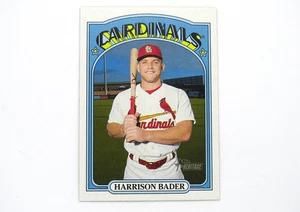 2021 Topps Heritage Harrison Bader High Numbered SP Short Print Cardinals - Picture 1 of 2