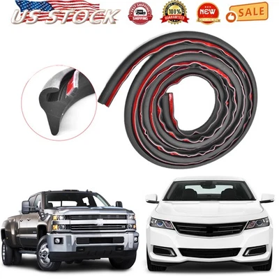 Tiras deflectoras de alerón selladas de goma 1,8 M para techo capó para parabrisas Chevy Foto 1 de 4