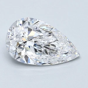 Pear Cut 1.51 Carat Cert. GIA Natural Mined Diamond Loose D color SI1 clarity - Picture 1 of 2