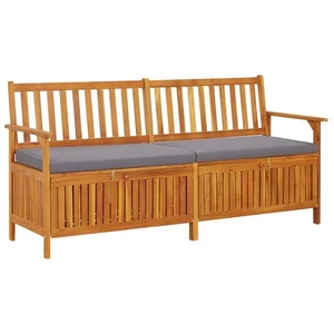 Truhenbank mit Kissen 170 cm Massivholz Akazie - Bild 1 von 7
