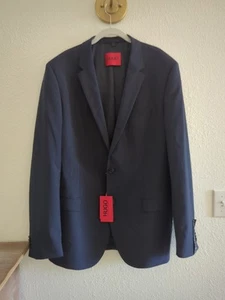 Hugo Boss Mens Modern Fit Performance Super Flex SportsJacket Navy Blue 44L $398 - Picture 1 of 9