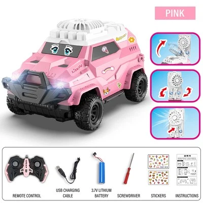 1:24 Fan Car 2.4GHz 4CH RC Car 10KM/H 30M Fan Car 2in1 Kid Toys with DIY Sticker - Image 1 of 4