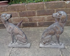 Brass & Cast Iron Sitting Gun Dogs - Fire Dogs or Door Stops - 19th Century - Picture 1 of 10