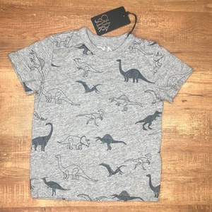 Chaser Shirt Boys Size 6 Short Sleeve Gray Dinosaurs NWT - Picture 1 of 3