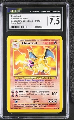 CGC 7.5 Charizard 2002 Legendary Collection 3/110 Non Holo Rare Pokemon Card - Image 1 of 2