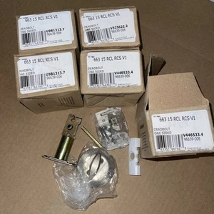 5 Pack Kwikset 663 15 RCL RCS V1 One Sided Deadbolt  Satin Nickel 96639-006 New - Picture 1 of 2