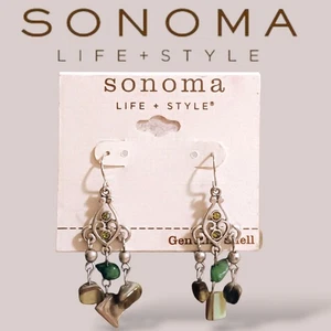 Sonoma Schmuck echte Bio Muschel Ohrhänger versilbert Ohrringe - Bild 1 von 3