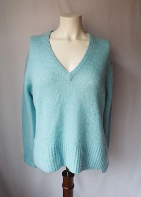 White + Warren Soft Luxe Cashmere Jumper V-Neck Sweater Relaxed Light Blue XS - Image 1 of 4