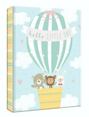6'' x 4'' Slipin Photo Album Hold 80 Photos Photographs Baby Blue HotAir Balloon - Image 1 of 4