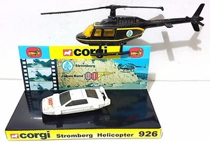Corgi 007 BOND 926 STROMBERG HELICOPTER & Juniors LOTUS ESPRIT on Custom Display - Picture 1 of 12