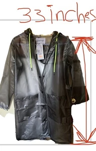Kendall and Kylie Women's long waterproof transparent raincoat with hood XS - Picture 1 of 4
