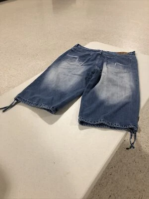 Mens Blue Five Elements 5E Jeans Shorts Size 44 inseam 20” Adjustable Tie Hem - Image 1 of 4
