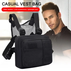 Herren Tactical Combat Front Pouch Chest Rig Bag Outdoor Wandern Sling Weste Tasche BK - Bild 1 von 12