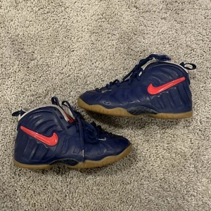 Nike Posite Pro Little Kids Blue/Red/White Size 2.5Y Shoes 843755-405 Foamposite - Picture 1 of 7