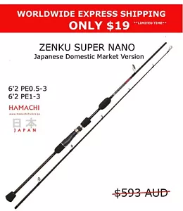 2024 Hamachi Zenku JDM Nano Jig 6'2 PE 1 - 3 Japanese jigging spin fishing rod - Picture 1 of 11