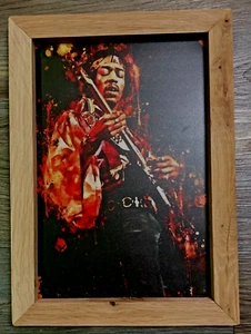 Jimi Hendrix Metal Poster Framed in Handmade Reclaimed Oak Frame - Bild 1 von 1