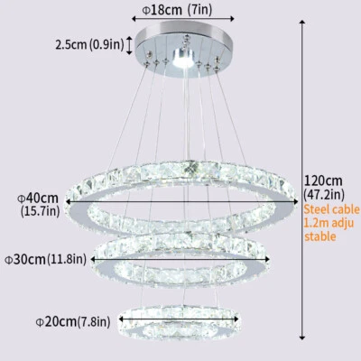 Lámpara colgante de anillo de cristal LED lámpara de techo hágalo usted mismo Foto 1 de 4