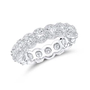 Banda de eternidad de diamantes de laboratorio de 2,00 CTW de oro blanco de 14 quilates para damas - Imagen 1 de 2