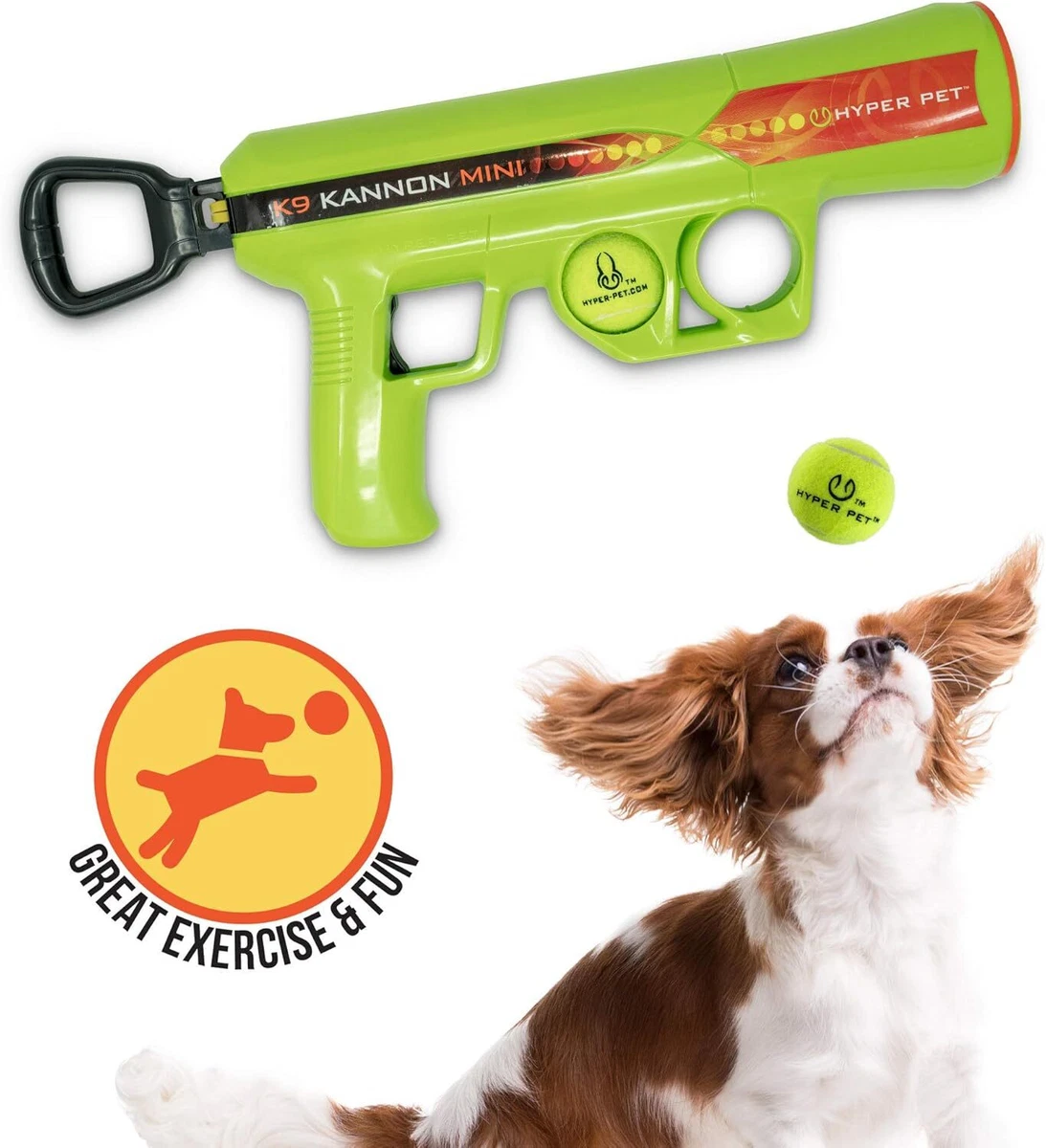 Hyper Pet Dura Squeaks Sphere Hundeball – Schwimmendes Apportierspielzeug Mit Quietscher, Aus EVA-Schaum (Neongrün)