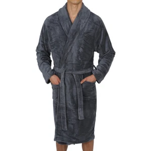 Herren-MORGENMANTEL-Bademantel-Koralle Fleece-Kapuze-SUPER WEICH-dick-Gewicht USA VERKÄUFER - Bild 1 von 64