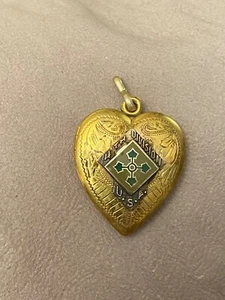 Vintage Retro Era 4th Division USA Gold Filled Enamel Pendant Locket💗 - Picture 1 of 7