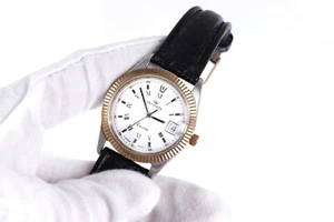 Reloj PRYNGEPS "QUARTEZ" 🇪🇬 Montado en Caja de Oro Egipto, Correa Negra - Imagen 1 de 11