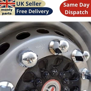 25 pcs Chrome 32 mm Wheel Nut Bolt Covers Caps Universal for all Trucks UK Stock - Picture 1 of 6